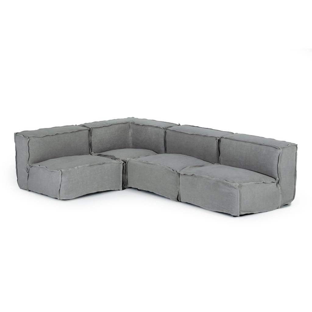 Divani Casa Navstar Contemporary Modular Grey Fabric Sectional Sofa