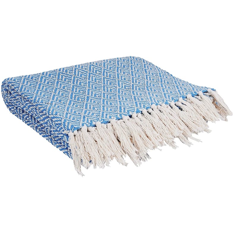 Aqua Blue Reversible Throw Blanket - Bed Bath & Beyond - 35085680