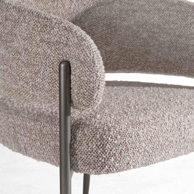 Modrest Thomas Modern Grey Fabric & Pewter Dining Chair