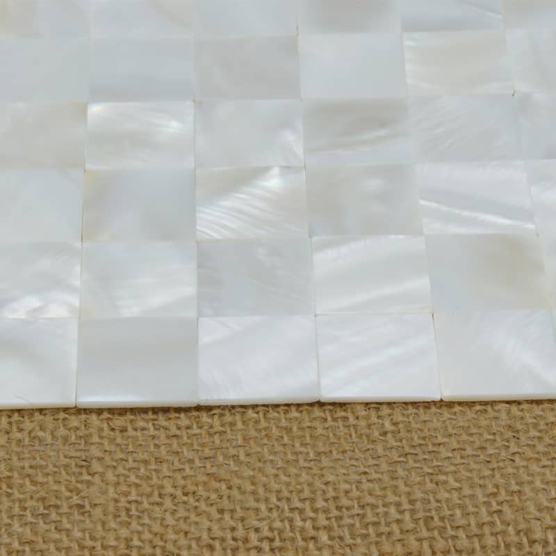 Art3d 12"x12" Mother of Pearl Tile Square White Seamless