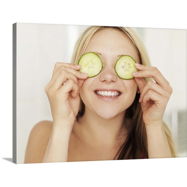 Girl with cucumber