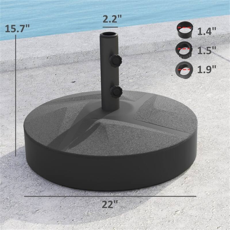 Heavy Duty Outdoor Garden Umbrella Base Adjustable Parasol Stand for Patio Poolside HDPE Plastic Sand or Water Fill