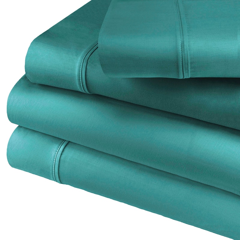 Superior Thread Count 600TC Cotton Blend Solid Deep Pocket Bed Sheet Set