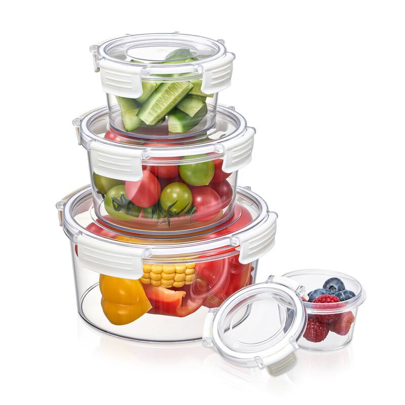 Sorbus BPA-Free Food Storage Container Set, Stackable & Nestable Plastic Containers with Snap-On Lids