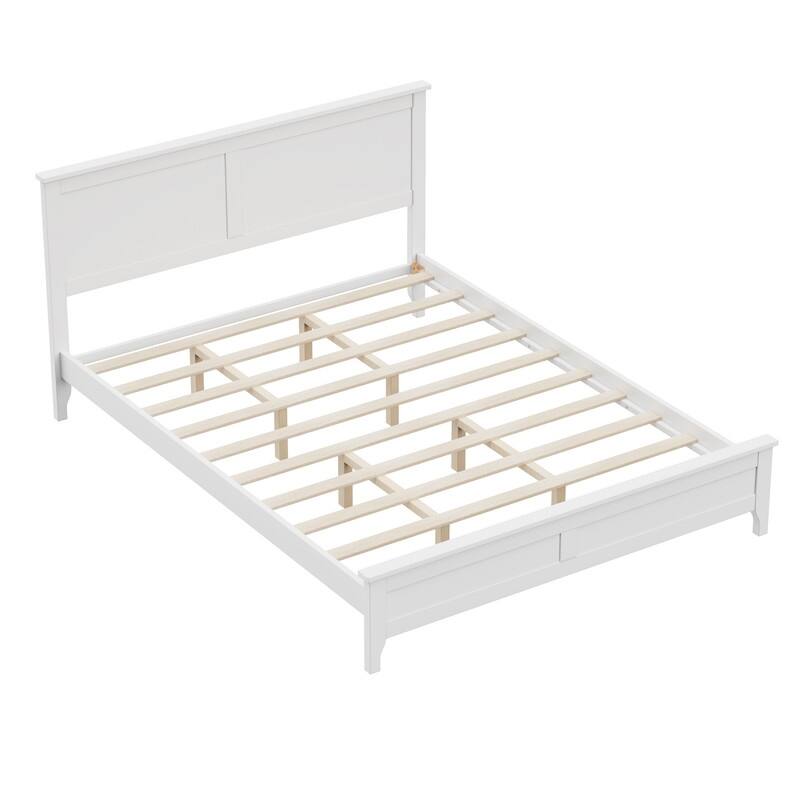 Modern Solid Wood Queen Size Platform Bed