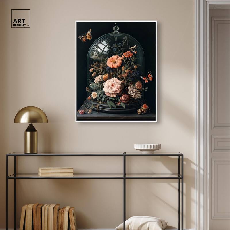 Bell Jar Garden I Canvas by Art Remedy