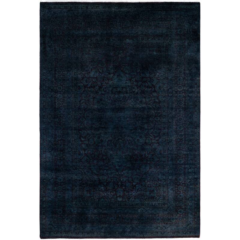 Overdyed One-of-a-Kind Hand-Knotted Area Rug - Gray - 6' 3" x 9' 3"