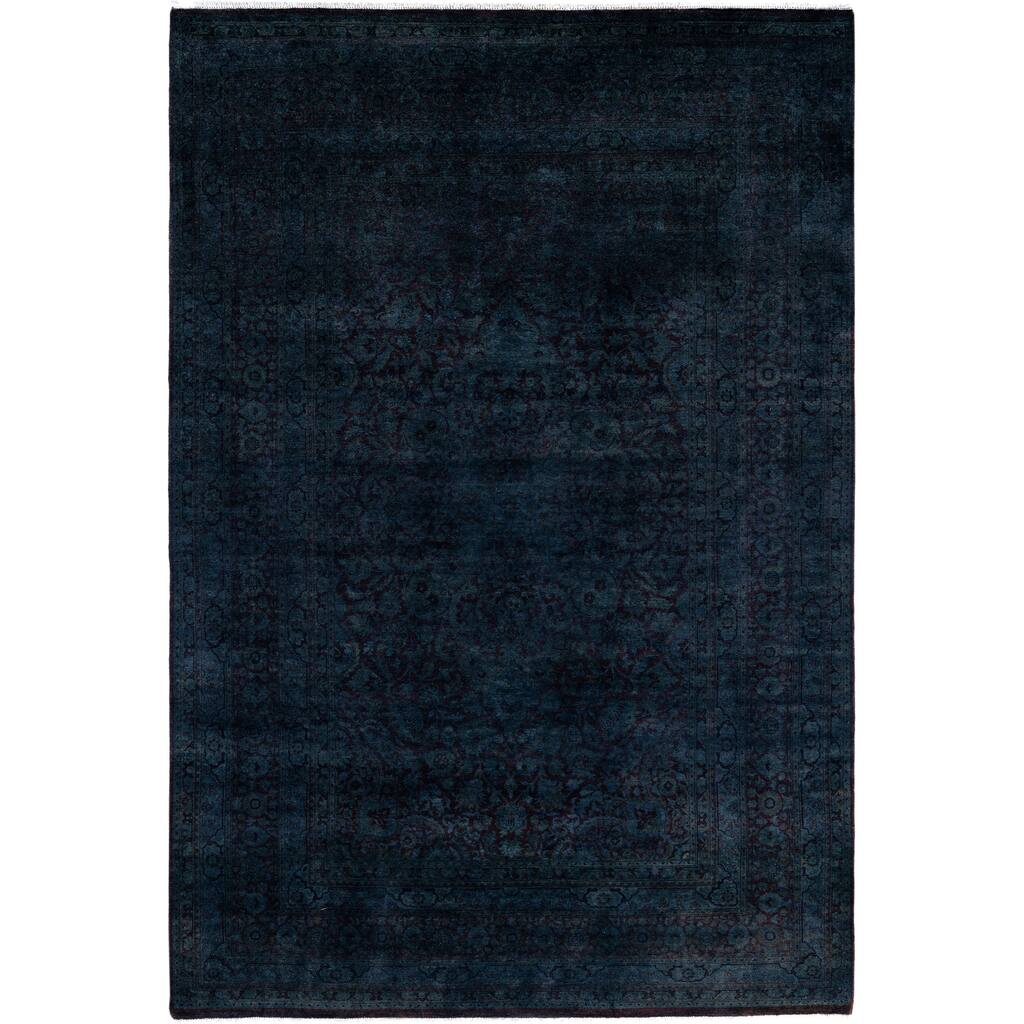 Overdyed One-of-a-Kind Hand-Knotted Area Rug - Gray - 6' 3" x 9' 3"