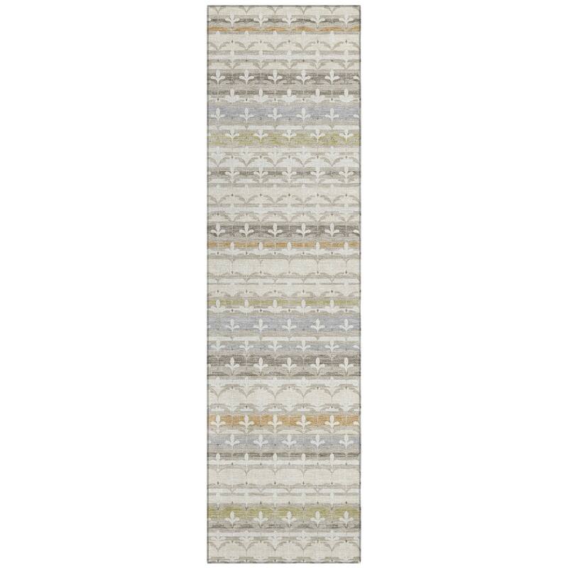 Machine Washable Indoor/ Outdoor Stripe Bramlage Chantille Rug