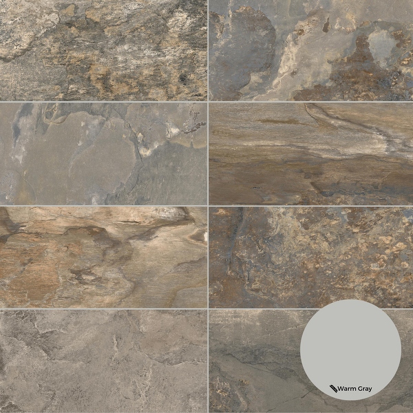 Wells Stone 12x24 Multi Brown Matte Porcelain Tile - Floor & Wall