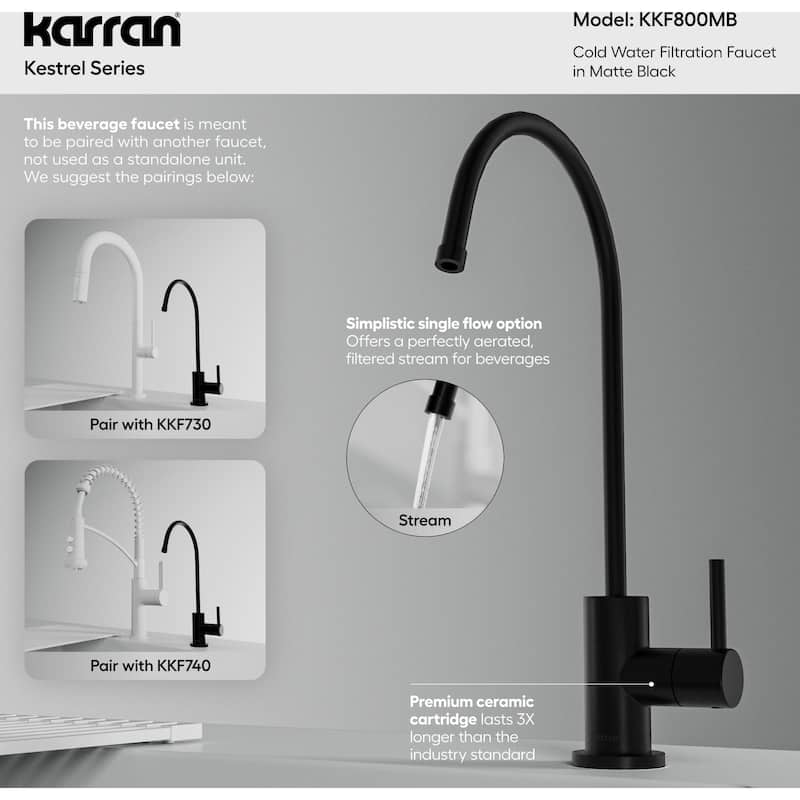 Karran USA KKF800 Kestrel 1 GPM Reverse Osmosis Water Dispenser with