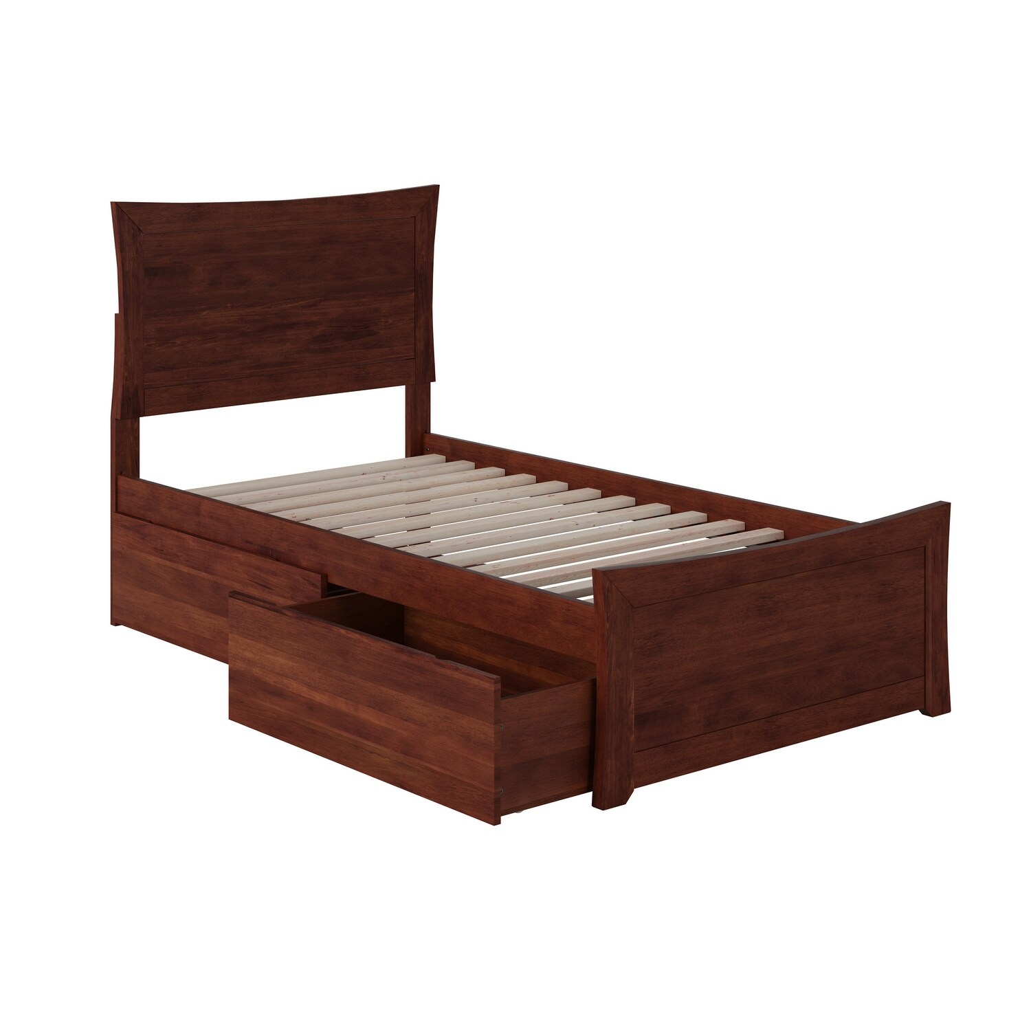 Atlantic furniture madison platform bed with matching online foot board with 2 urban bed drawers