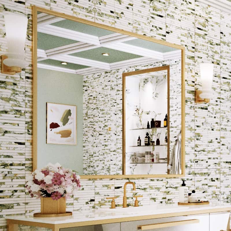 Merola Tile Touche Brick Stacked Jade 11-3/4" x 11-3/4" Porcelain Floor and Wall Tile - (1 Tile)