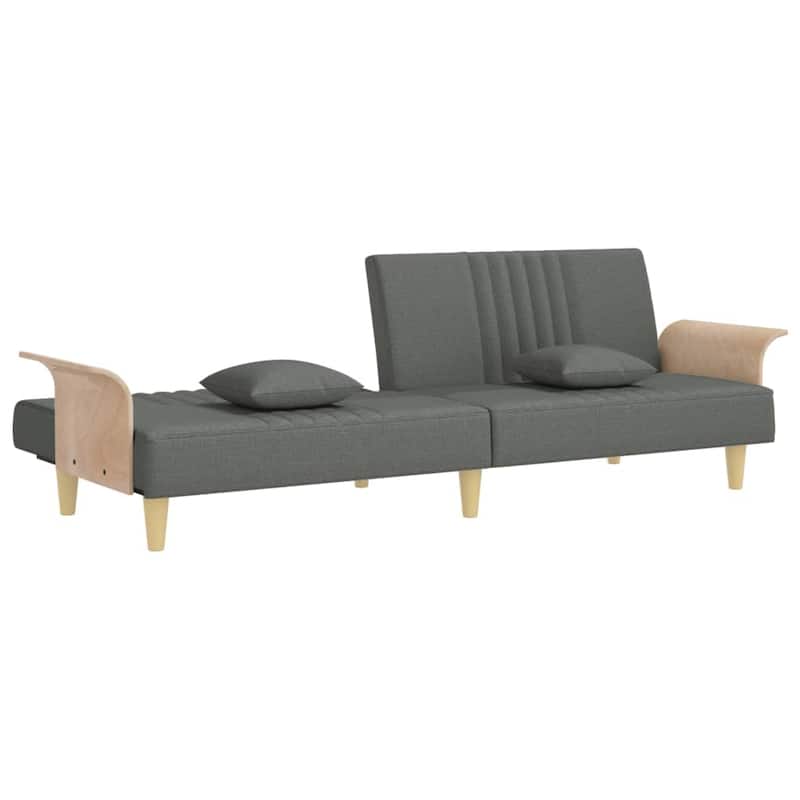 vidaXL Sofa Bed with Armrests Dark/Light Gray Fabric - 88.2" x 35" x 27.6"