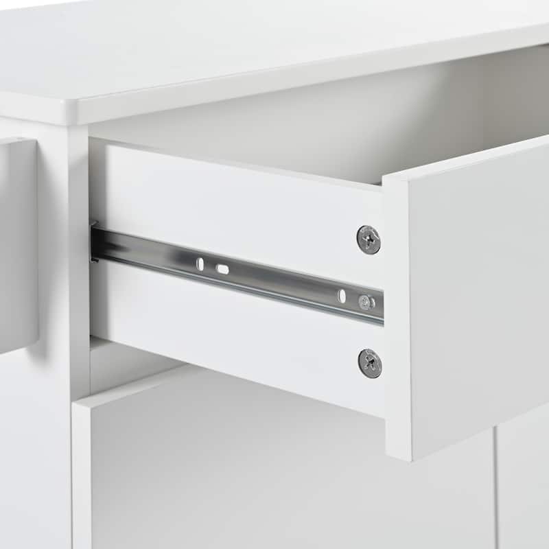 MDF Kitchen Cart with Towel Rack and Spice Rack and Drawer