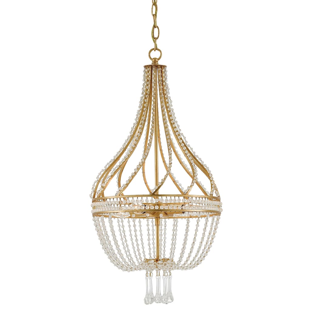 Currey & Company Ingenue Gold Chandelier - 28"h x 14"dia