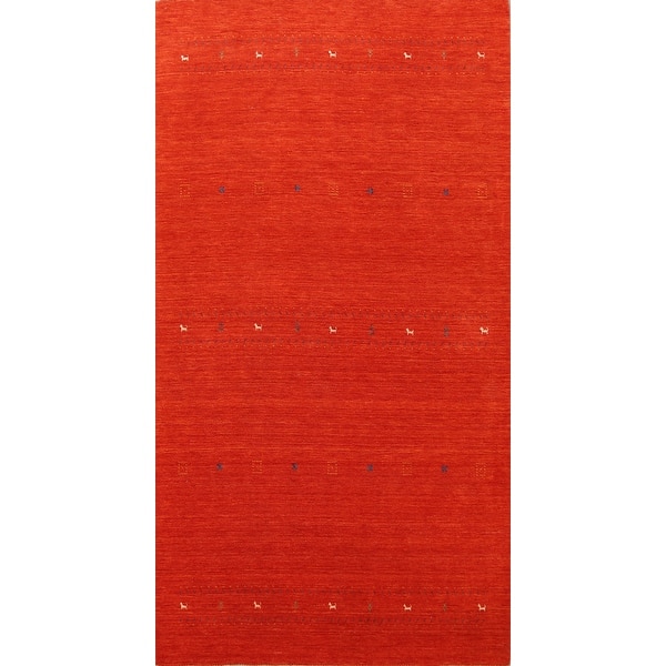 ft 3' 1 x 4' 9 Deep Red/Rust Modern Chobi Design Handmade Gabbeh Rug Wool ft 3' 1 x 4' 9 Deep Red/Rust Modern Chobi Design Handmade Gabbeh Rug Wool