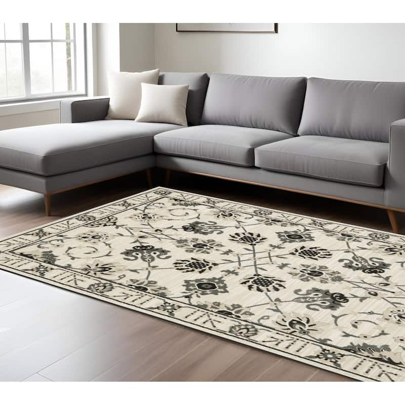 HomeRootsOriental Traditional Rectangle Area Rug - 114.17' X '78.74' X '0.39