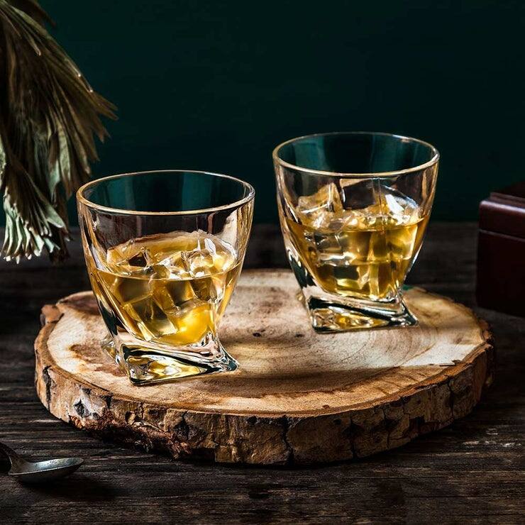 JoyJolt Atlas Non-Leaded Crystal Old Fashioned Whiskey Glass, 10.8 Ounce Set of 2 - 10.8 oz