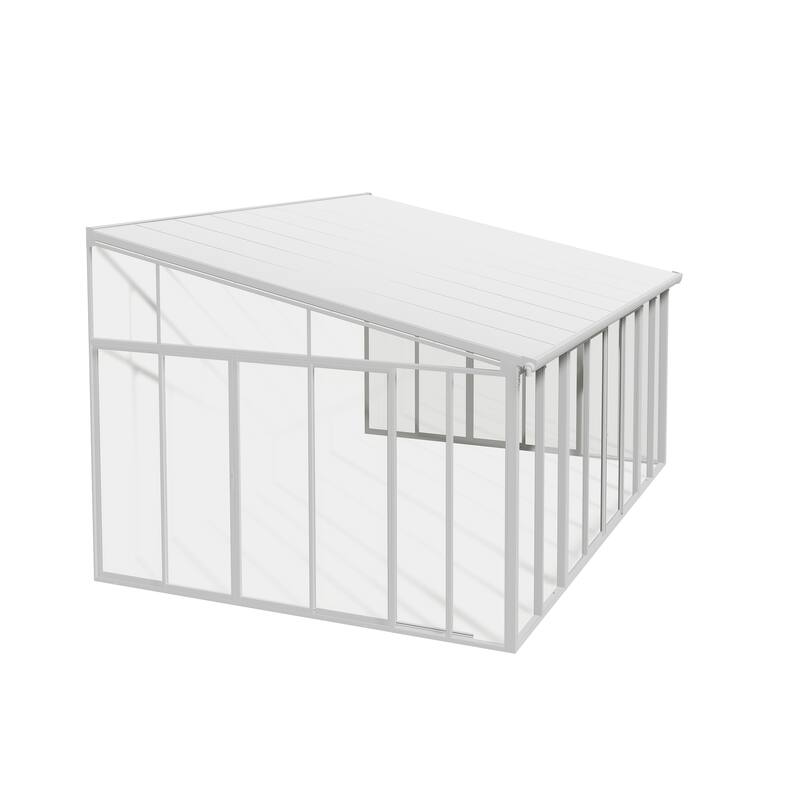 SanRemo 10ft & 13ft White & Grey Sunroom, Patio Enclosure and Solarium