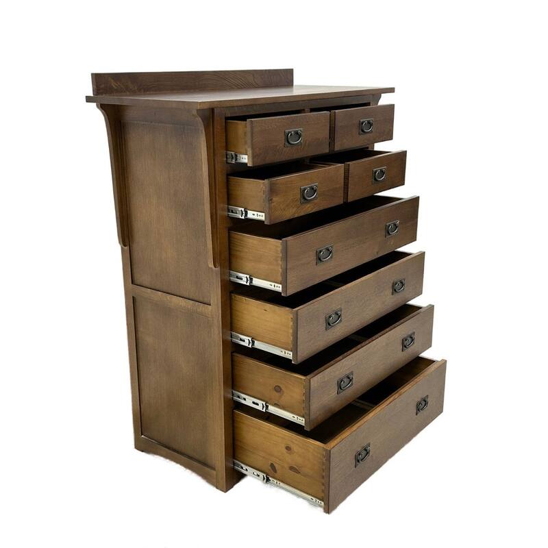Mission Quarter Sawn Oak 8 Drawer Dresser