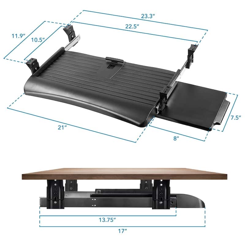 Mount-It! Under Desk Keyboard Drawer with Mouse Platform