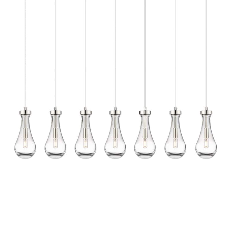 Innovations Lighting 127-451-1P-12-49 Owego Pendant Owego 7 Light 49" - Polished Nickel / Clear