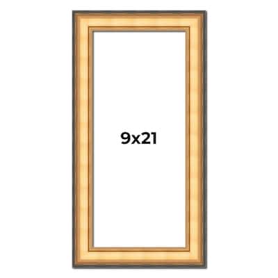 9x21 Frame Gold Plein Aire Solid Wood Picture Frame Width 2 Inches |