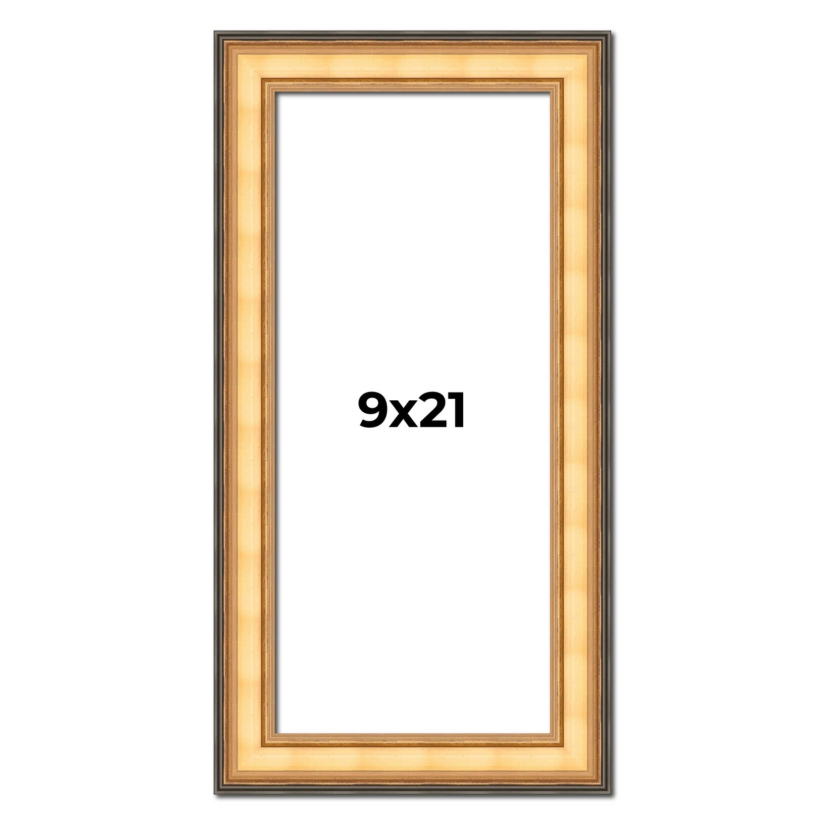 9x21 Frame Gold Plein Aire Solid Wood Picture Frame Width 2 Inches |