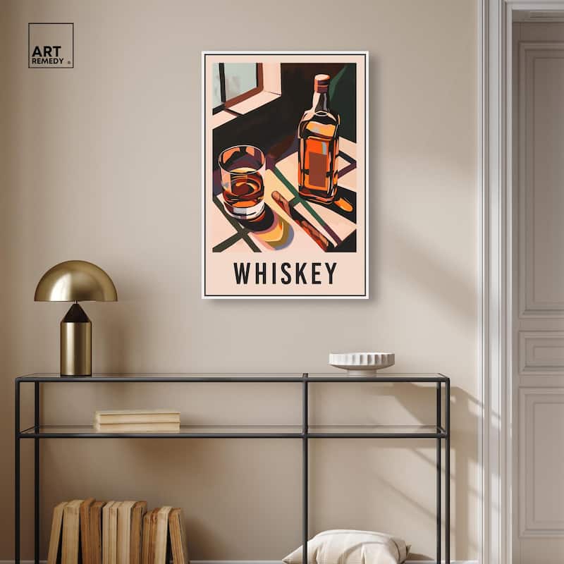 Whiskey Poster Canvas by Art Remedy