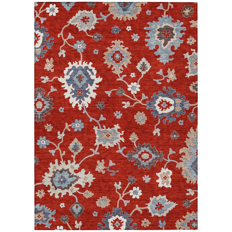 HomeRoots Floral Traditional Rectangle Outdoor Rug