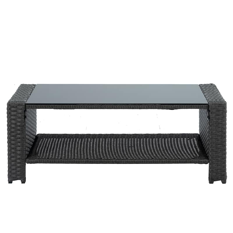 Outdoor Wicker Weaving Conversation Combo Set of 4