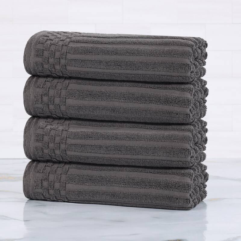Superior Soho Ribbed Cotton Hand Towel Set of 4