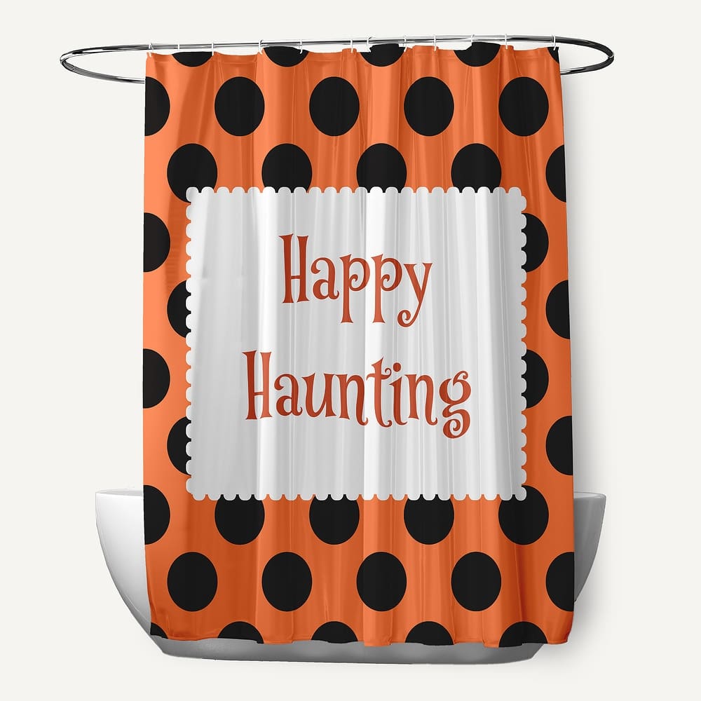Halloween Happy Haunting Dots Shower Curtain