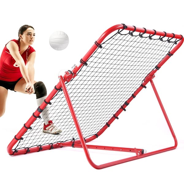 slide 2 of 8, Patiassy 7 Adjustable Angles Volleyball Training Rebounder Net