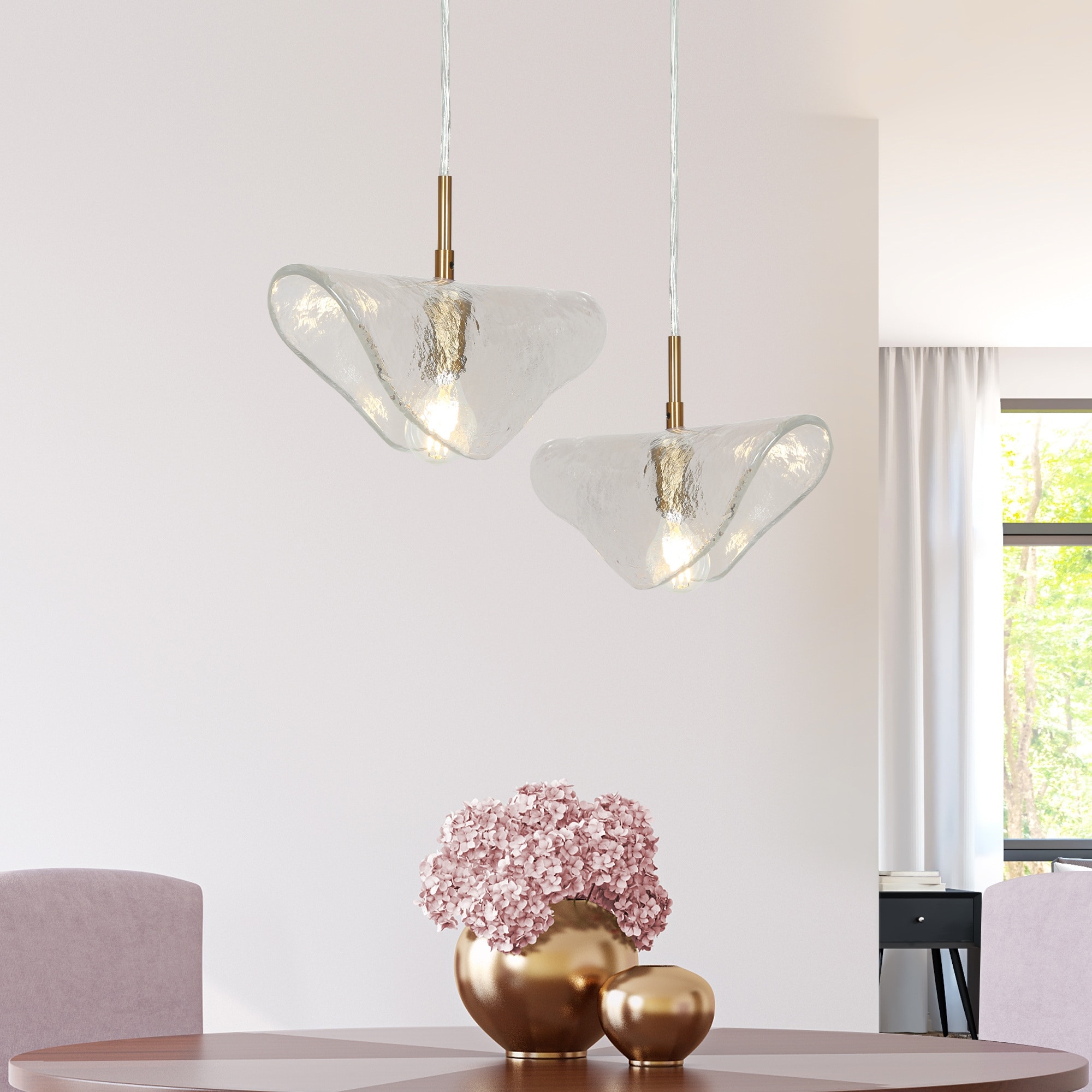 Ailly Modern Glam Glass Butterfly Pendant Ceiling Lights Kitchen Island Dining Room Bedroom Dimmable On Sale Bed Bath Beyond 36846317