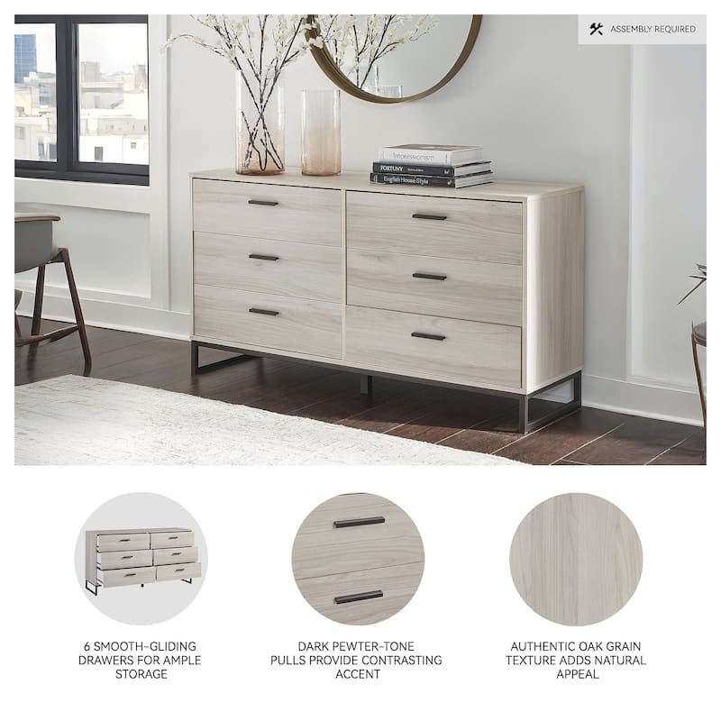 Ashley Furniture Socalle Light Natural 6 Drawer Dresser