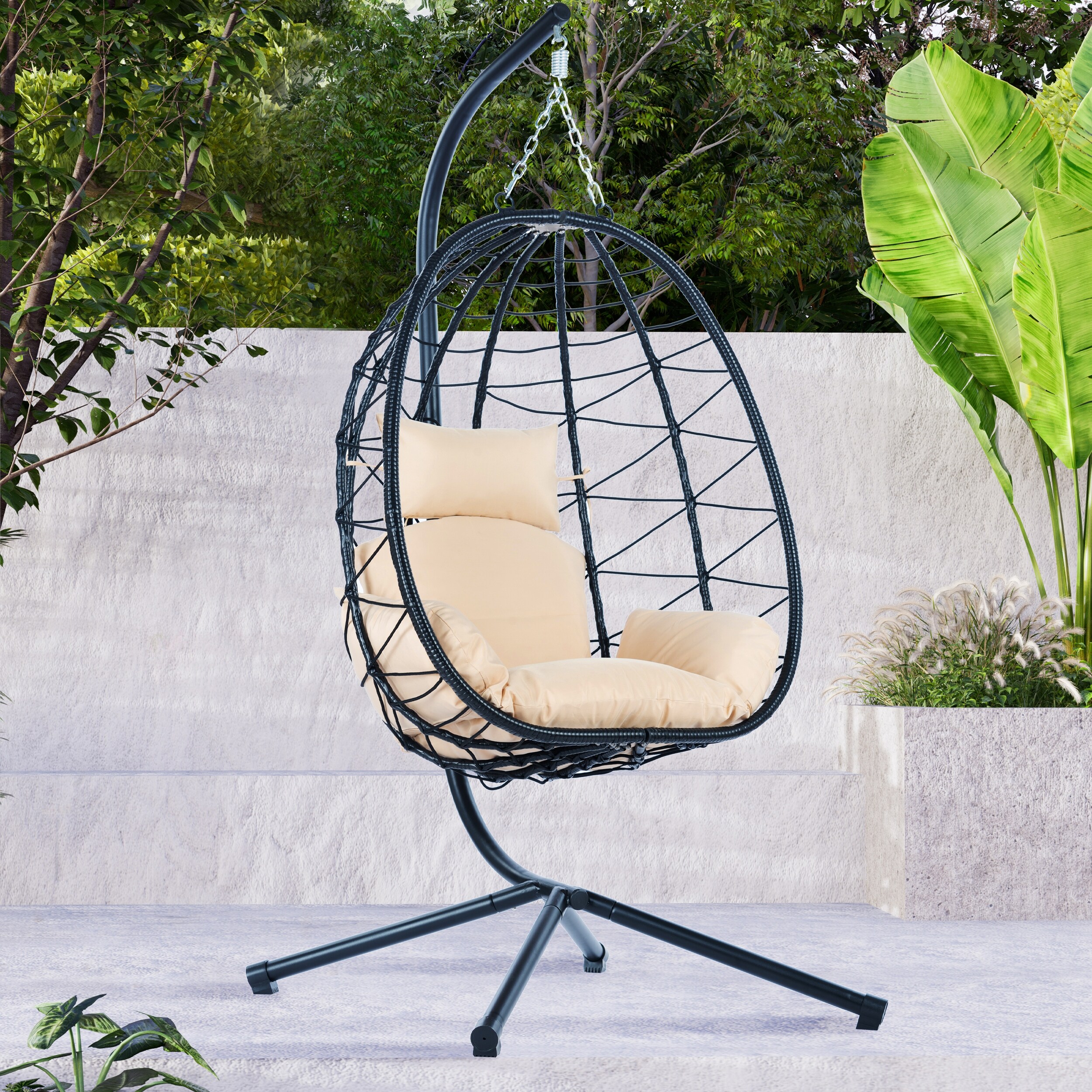 Large Hanging Egg Chair with Stand for Outdoor Bed Bath Beyond 38355007