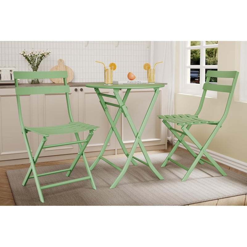 3-Piece Patio Bistro Set Folding Bistro Table and 2 Chairs