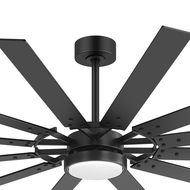 72"/80" Large Windmill Ceiling Fan with Light and Remote(12 Reversible Blades)