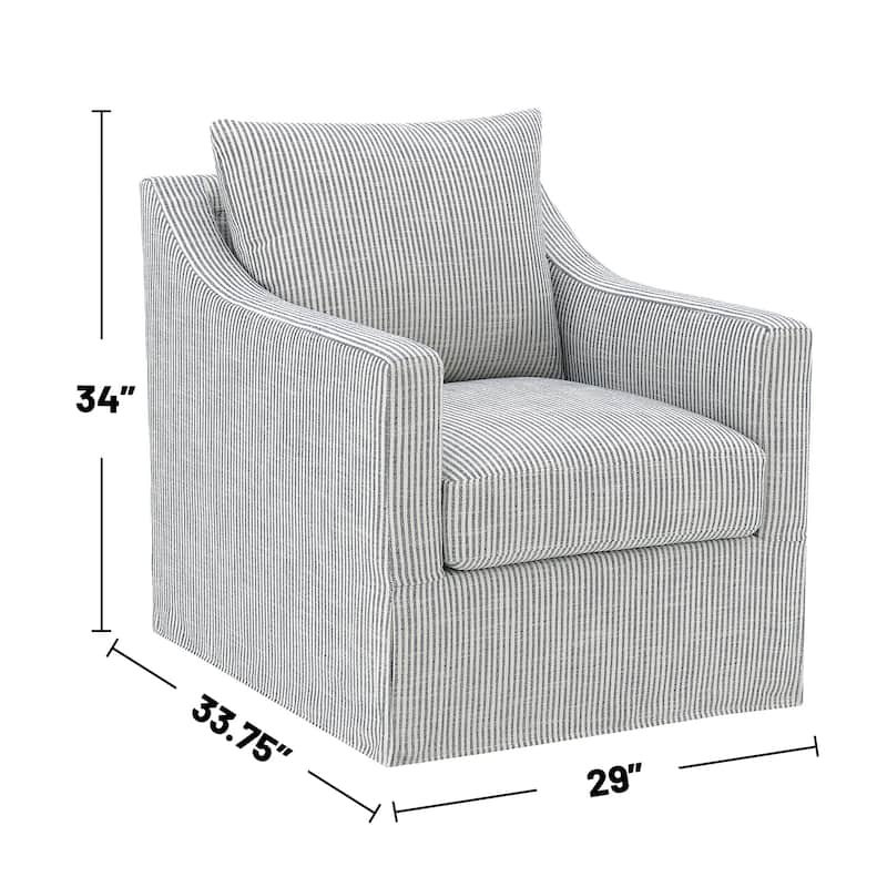 Upholstered Accent Swivel Chair with Sloped Arms