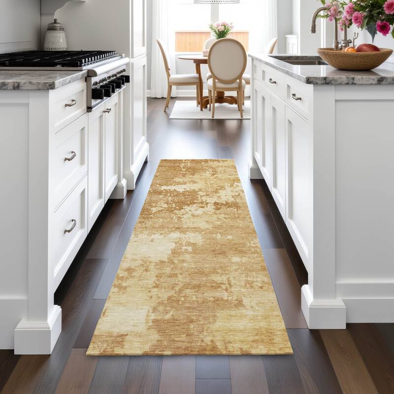 Machine Washable Indoor/Outdoor Contemporary Blend Chantille Rug