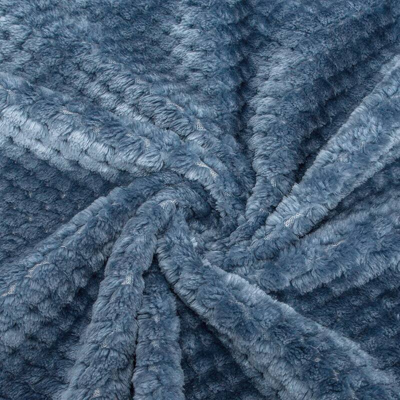 Soft Fleece Blanket Warm Throw Swaddle Blanket Waffle Textured 300GSM