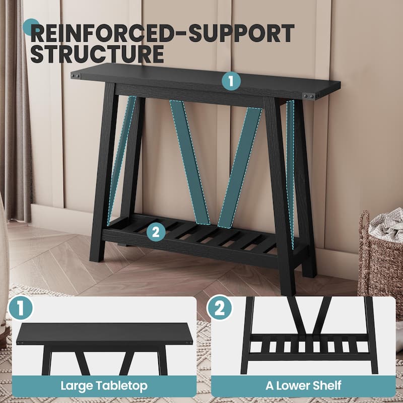 Console Table with Storage Shelf Entry Table for Living Room Hallway - 41.34 in L * 11.42 in W * 31.5 in H