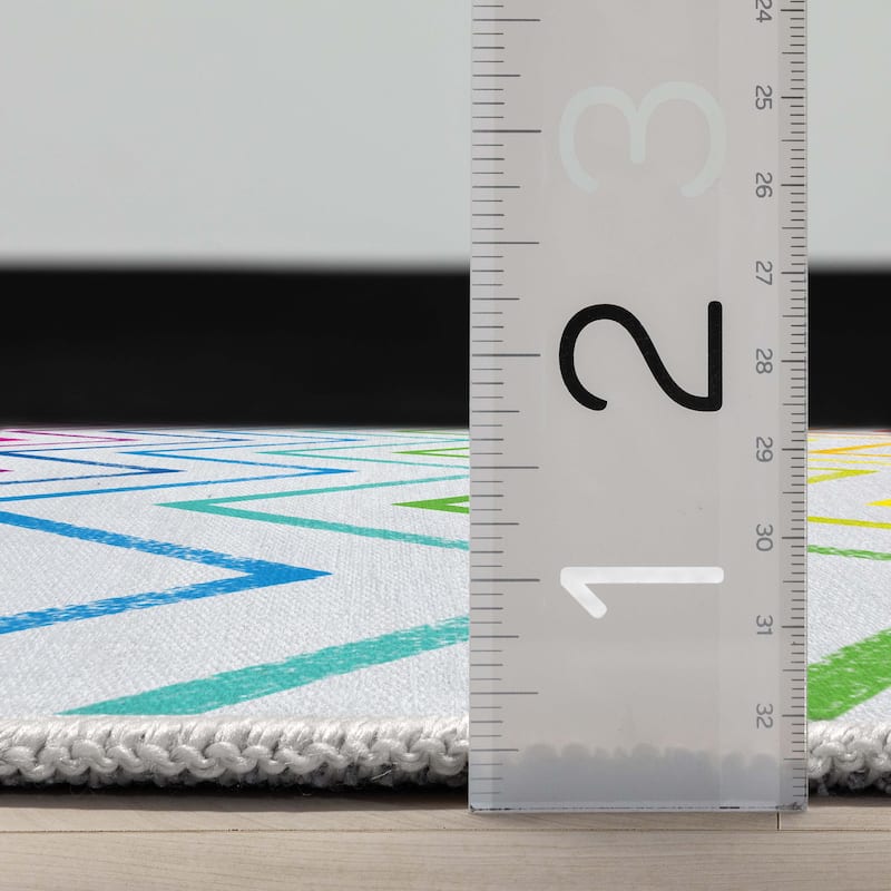 Crayola Zig Zag Multicolor Chevron Area Rug By Well Woven