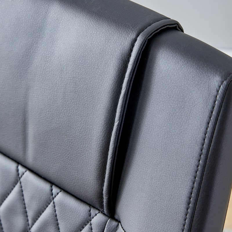 Modern Dining Chairs with Faux Leather Padded Seat Dining Living Room Chairs Upholstered Chair with Metal Legs