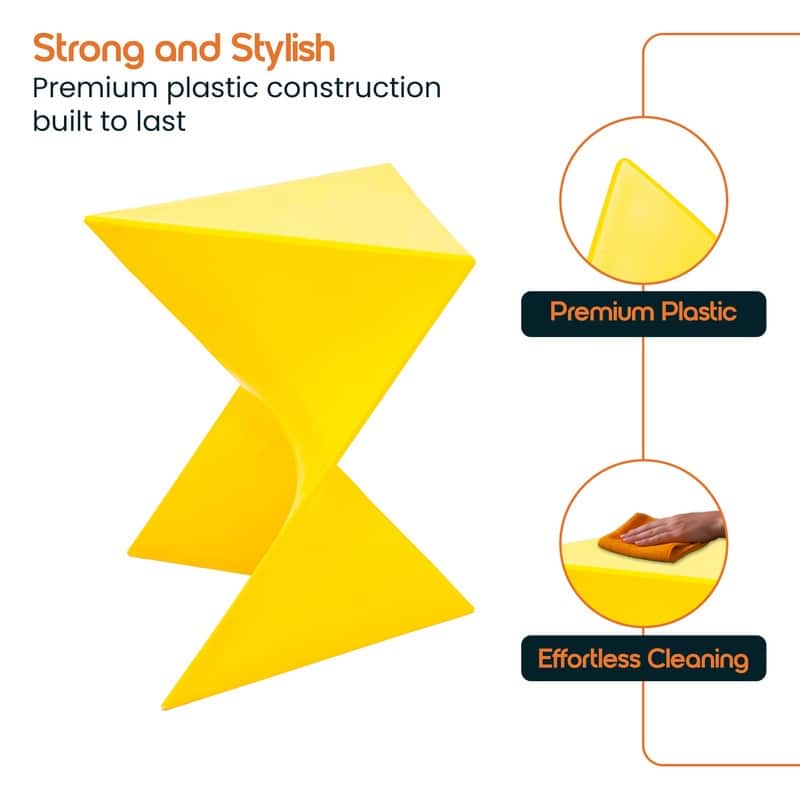 Randolph Modern Indoor Lightweight Side Table with Triangular Curved Design Accent End Table for Home Living Room or Bedroom