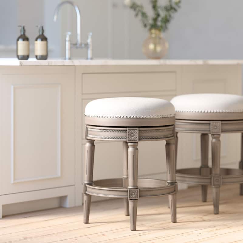 New Ridge Home Goods Chapman Counter-Height Backless Swivel Bar Stool - Counter Height