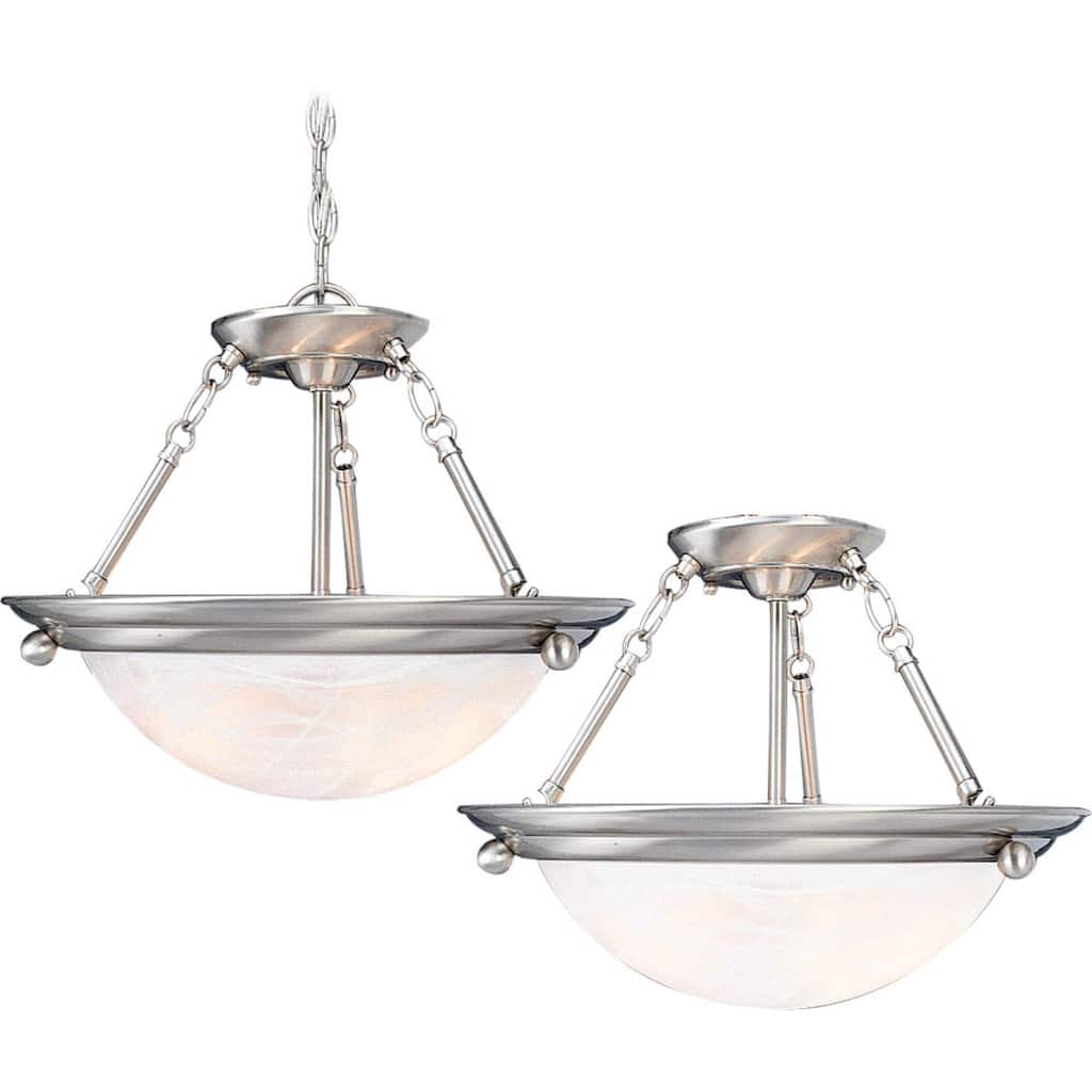 Volume Lighting Lunar 2-Light Brushed Nickel Interior Pendant - Brushed Nickel