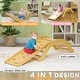 preview thumbnail 4 of 7, Qaba Pikler Triangle Set, 4 in 1Indoor Toddler Climbing Toys with Arch Climber, Ramp & Cushion, Natural Wood